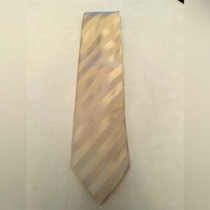 Atkinson's Royal Irish Poplin Men's Necktie Silk & Wool Ivory Solid Stripe